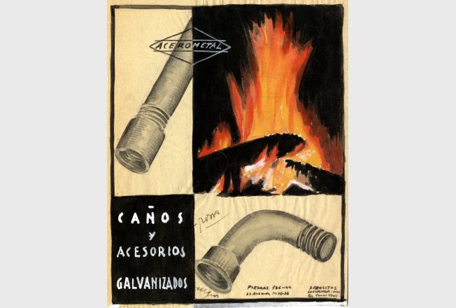 Acerometal 1, bozzetto per manifesto pubblicitario, 1950-1953 circa
