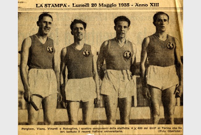 Staffetta 4x400, record nazionale universitario, 20 maggio 1935